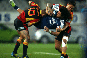 The Chiefs have gone top of the Super 15 table after a 26-16 victory over the Blues at Eden Park. Photo/Getty Images.