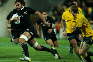 The All Blacks have retained the Bledisloe Cup with a 27-16 win over the Wallabies in Wellington. Photo / Getty