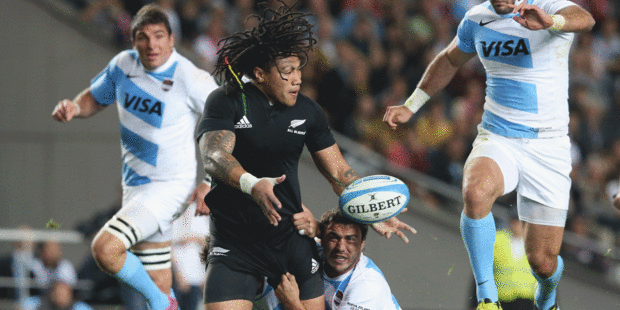 The All Blacks' victory in La Plata last year sealed the Rugby Championship trophy in Argentina's first year in the competition. Photo / Getty