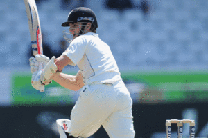 Kane Williamson was the second man out for New Zealand today, going for 74 after making 114 in the first innings. Photo / Getty