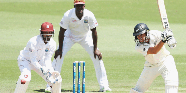 New Zealand resumed this morning on 156-3, before Ross Taylor brought up yet another century. Photo / Getty