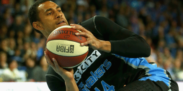 Mika Vukona grabbed a huge double-double as the Breakers beat the Tigers in Melbourne tonight. Photo / Getty