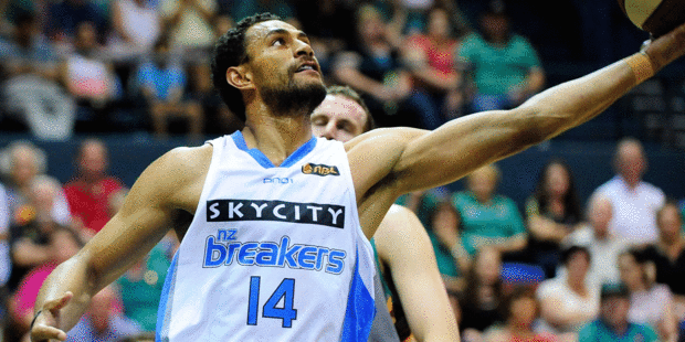 A strong opening quarter from Mika Vukona pulled the Breakers back into the game against the Hawks. Photo / Getty