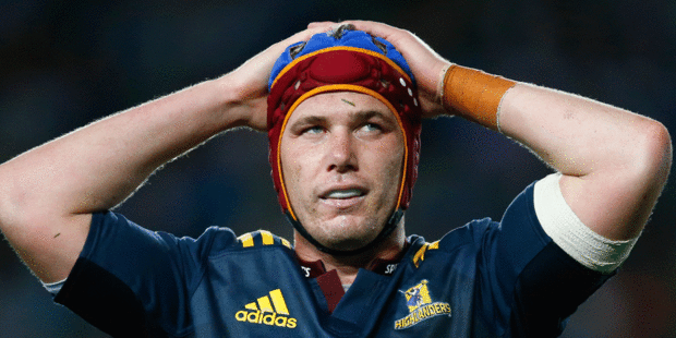Joe Wheeler of the Highanders looks dejected during the round one Super Rugby match between the Blues and the Highlanders at Eden Park. Photo / Getty Images.