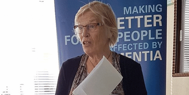 Alzheimers Taranaki South Taranaki Field Worker, Shirley McGlinchey talking at a recent forum.