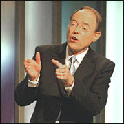 Don Brash during last evening's debate. Picture / Glenn Jeffrey Don Brash during last evening's debate. Picture / Glenn Jeffrey
