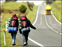 Sixteen-year-old German exchange students Rosa Preuss and Denise Schweers have hitch-hiked all over the North Island. Picture / Amos Chapple Sixteen-year-old German exchange students Rosa Preuss and Denise Schweers have hitch-hiked all over the North Island. Picture / Amos Chapple
