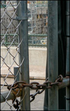 A rusty chained gate keeps most people out of Ground Zero. Picture / Chris Barton A rusty chained gate keeps most people out of Ground Zero. Picture / Chris Barton