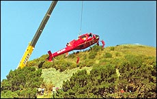The Huey being retrieved. Barry Durrant / Getty Images The Huey being retrieved. Barry Durrant / Getty Images