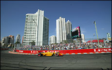 The Lexmark Indy 300 attracts more than 300,000 people to the Gold Coast to watch super-charged cars scream around the Surfers Paradise street circuit. The Lexmark Indy 300 attracts more than 300,000 people to the Gold Coast to watch super-charged cars scream around the Surfers Paradise street circuit.