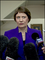 Helen Clark announces Labour will pay the money back. Picture / Dean Purcell Helen Clark announces Labour will pay the money back. Picture / Dean Purcell