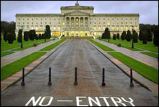 Night falls on the Stormont Parliament Buildings, home of the disbanded Northern Ireland Assembly, in Belfast in this 2003 file photo. Picture / Reuters Night falls on the Stormont Parliament Buildings, home of the disbanded Northern Ireland Assembly, in Belfast in this 2003 file photo. Picture / Reuters