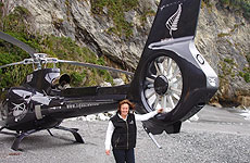 CEO and chief pilot of Over The Top Helicopters Louisa Patterson shows off the $3.5 million 'environmentally friendly' Eurocopter B4. CEO and chief pilot of Over The Top Helicopters Louisa Patterson shows off the $3.5 million 'environmentally friendly' Eurocopter B4.