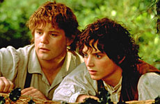 Sam (Sean Astin, left) and Frodo (Elijah Wood) in a scene from the trilogy. Sam (Sean Astin, left) and Frodo (Elijah Wood) in a scene from the trilogy.