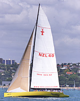 NZL40 on Auckland's Waitemata Harbour. Photo / Peter Meecham NZL40 on Auckland's Waitemata Harbour. Photo / Peter Meecham