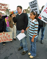 Brenden Sheehan, nephew of Folole Muliaga, joins the protest outside Mercury Energy. Photo / Dean Purcell Brenden Sheehan, nephew of Folole Muliaga, joins the protest outside Mercury Energy. Photo / Dean Purcell