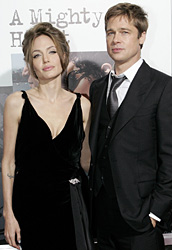 Angelina Jolie and partner Brad Pitt at the premiere of 'A Mighty Heart' in New York today. Photo / Reuters Angelina Jolie and partner Brad Pitt at the premiere of 'A Mighty Heart' in New York today. Photo / Reuters
