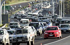 Early morning traffic chaos on the North Shore. Photo / Janna Dixon Early morning traffic chaos on the North Shore. Photo / Janna Dixon