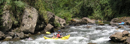 A kayak down the 'Luva River is very Romancing the Stone. Photo / Rivers Fiji A kayak down the 'Luva River is very Romancing the Stone. Photo / Rivers Fiji