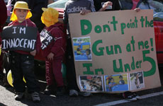 Schoolchildren formed part of the crowd that marched through the streets of Whakatane. Photo / Alan Gibson Schoolchildren formed part of the crowd that marched through the streets of Whakatane. Photo / Alan Gibson