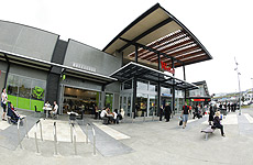 Westfield Albany mall has more stores facing outwards, rather than looking inwards. Westfield Albany mall has more stores facing outwards, rather than looking inwards.
