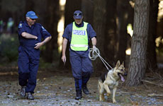 Police search a forest northeast of Christchurch for any sign of Emma Agnew. Photo / Simon Baker Police search a forest northeast of Christchurch for any sign of Emma Agnew. Photo / Simon Baker