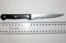One of the knives found close to the scene of the weekend's fatal stabbing in Howick. One of the knives found close to the scene of the weekend's fatal stabbing in Howick.