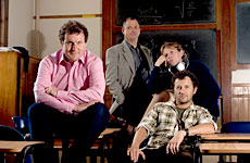 Dave Armstrong (left) with actors Peter Elliott, Damien Harrison and Eryn Wilson. Photo / Dean Purcell Dave Armstrong (left) with actors Peter Elliott, Damien Harrison and Eryn Wilson. Photo / Dean Purcell