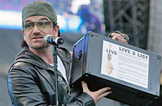 Irish rock star and anti-poverty activist Bono and his band U2 were last year outed as tax-evaders. Photo / Reuters Irish rock star and anti-poverty activist Bono and his band U2 were last year outed as tax-evaders. Photo / Reuters