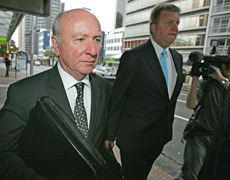 Bridgecorp founder Rod Petricevic arrives at court this morning. Photo / Brett Phibbs Bridgecorp founder Rod Petricevic arrives at court this morning. Photo / Brett Phibbs