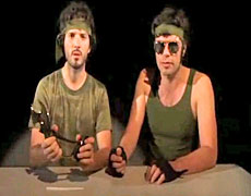 Flight of the Conchords accepted their awards through a series of video skits. Photo / Supplied Flight of the Conchords accepted their awards through a series of video skits. Photo / Supplied