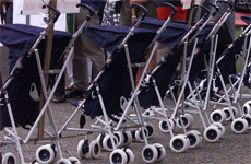 Prams lined up in Aotea Square in 2001 to signify the need for 14 weeks paid parental leave. Photo / Martin Sykes Prams lined up in Aotea Square in 2001 to signify the need for 14 weeks paid parental leave. Photo / Martin Sykes