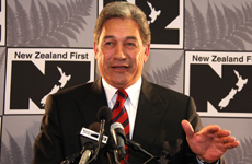 Winston Peters farewells his supporters last night in Tauranga. Photo / Herald on Sunday Winston Peters farewells his supporters last night in Tauranga. Photo / Herald on Sunday
