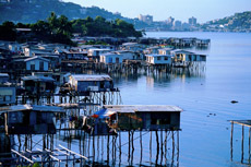 It is believed black magic cannot cross water, so homes in Hanuabada Village, Port Moresby, were built over the sea. It is believed black magic cannot cross water, so homes in Hanuabada Village, Port Moresby, were built over the sea.