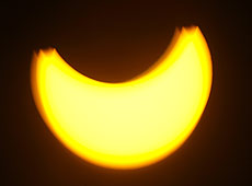 The partial solar eclipse from Auckland city. Photo / Glenn Jeffrey The partial solar eclipse from Auckland city. Photo / Glenn Jeffrey