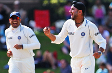 Harbhajan Singh of India celebrates his LBW of Jesse Ryder. Photo / Getty Images Harbhajan Singh of India celebrates his LBW of Jesse Ryder. Photo / Getty Images