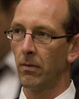 David Bain listening to evidence at his murder retrial. Pool photo David Bain listening to evidence at his murder retrial. Pool photo