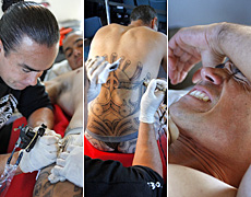 Specialist Richard Francis gives 34-year-old Paora McGrath a peha. Photos / Sarah Ivey Specialist Richard Francis gives 34-year-old Paora McGrath a peha. Photos / Sarah Ivey