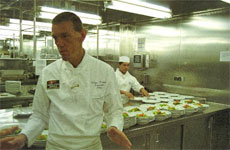 Executive Chef Klaus Kremer in one of the 12 galleys on board the Queen Mary 2. Photo / Alex Robertson Executive Chef Klaus Kremer in one of the 12 galleys on board the Queen Mary 2. Photo / Alex Robertson