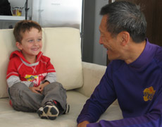 My son smiles after successfully waking Jeff. Photo / Dita De Boni My son smiles after successfully waking Jeff. Photo / Dita De Boni