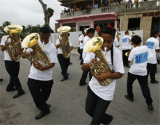 Marching bands have performed the Laka Falealea or March to Parliament on behalf of Tonga's politicians for many years - the officials tending of late to make the journey in oversized SUVs. Photo / Glenn Jeffrey Marching bands have performed the Laka Falealea or March to Parliament on behalf of Tonga's politicians for many years - the officials tending of late to make the journey in oversized SUVs. Photo / Glenn Jeffrey