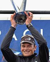 Dean Barker with the Pacific Series trophy. Photo / Getty Images Dean Barker with the Pacific Series trophy. Photo / Getty Images