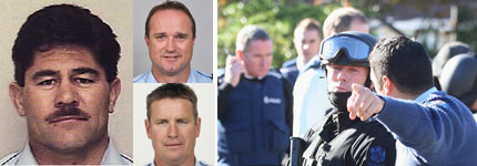 Armed police have surrounded the Napier house where the gunman is holed up. Photo / Hawkes Bay Today Armed police have surrounded the Napier house where the gunman is holed up. Photo / Hawkes Bay Today
