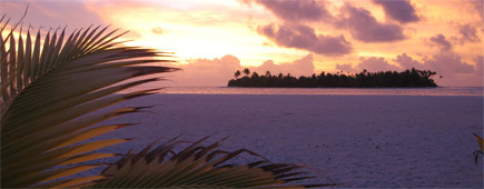 A sunset view from uninhabited Honeymoon Island, off the coast of Aitutaki in the Cook Islands. Photo / Supplied A sunset view from uninhabited Honeymoon Island, off the coast of Aitutaki in the Cook Islands. Photo / Supplied