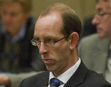 David Bain listens to evidence at his retrial in the Christchurch High Court. Pool photo David Bain listens to evidence at his retrial in the Christchurch High Court. Pool photo