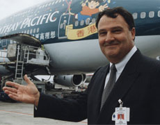 David Figgins, country manager for Cathay Pacific, has reason to smile after Cathay took out 2009 Airline of the Year. Photo / Supplied David Figgins, country manager for Cathay Pacific, has reason to smile after Cathay took out 2009 Airline of the Year. Photo / Supplied