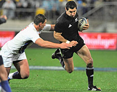 Stephen Donald is best used off the bench in the final quarter. Photo / Getty Images Stephen Donald is best used off the bench in the final quarter. Photo / Getty Images