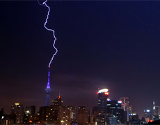 June in Auckland concluded with a dramatic lightning display. Photo / Simon Riley June in Auckland concluded with a dramatic lightning display. Photo / Simon Riley