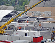 Alinghi's 27m long catamaran will be launched on Lake Geneva this week. Photo / AP Alinghi's 27m long catamaran will be launched on Lake Geneva this week. Photo / AP