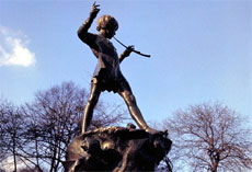 Peter Pan's statue at Kensington Gardens. Photo / Supplied Peter Pan's statue at Kensington Gardens. Photo / Supplied